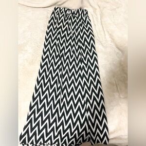 Black and White Striped Skirt